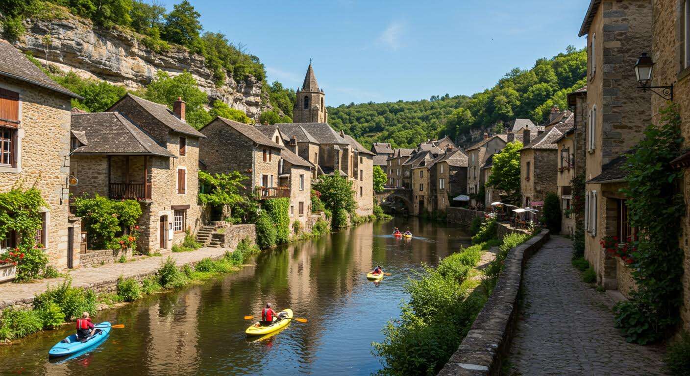 Ce plus beau village de France des Gorges du Tarn, en Lozère, est un site magnifique pour les amateurs d'eau vive (Sainte-Enimie)