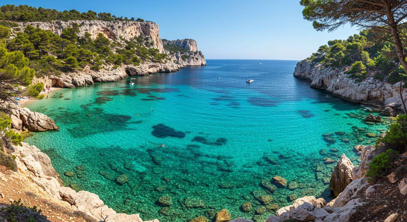 La crique où l'eau est si transparente qu'on peut voir les poissons sans masque (Calanque de Sormiou, Marseille)