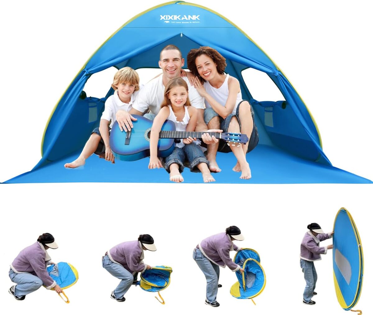 Tente De Change Portable 55 Pouces - Vestiaire Instantané Pour Plage, Piscine, Camping - Polyester
