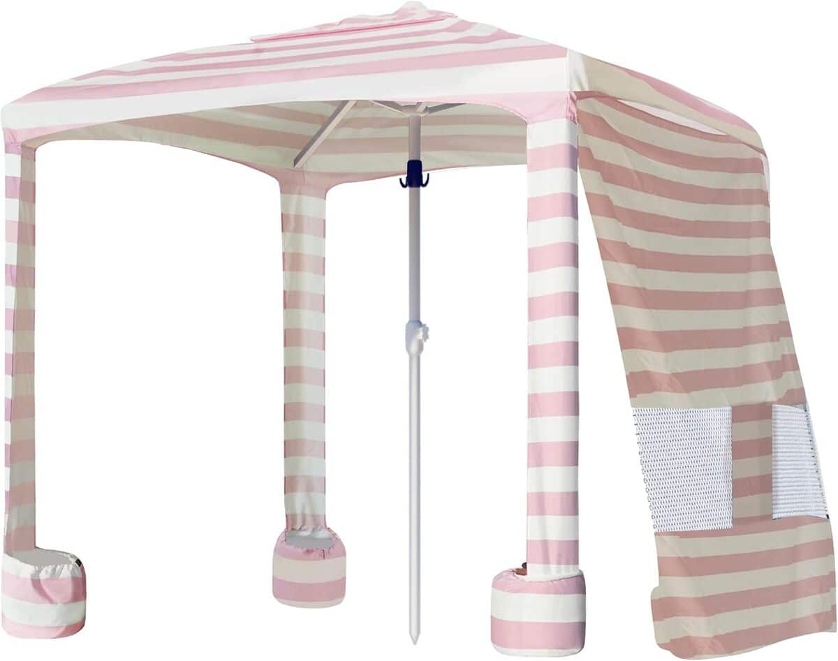 Test du cabane de plage AMMSUN 1, 8 x 1, 8 m rose élégant