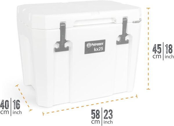 Petromax KX50 Glacière Passive pour l'extérieur avec durée de Refroidissement jusqu'à 12 Jours pour Le Camping, Les Festivals ou la Plage, 25 l, Couleur Sable