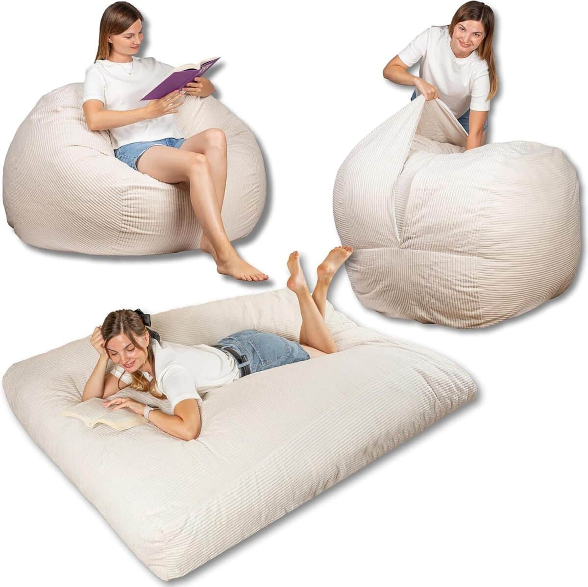 Test du pouf lit convertible Bananair en velours côtelé : confort et polyvalence