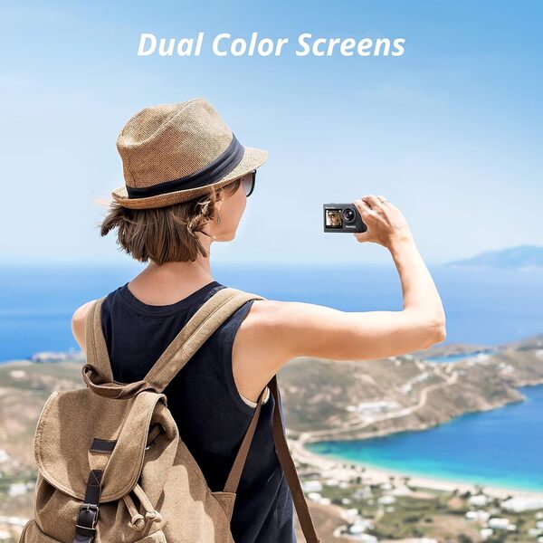 AKASO Caméra Sport 4K 20MP WiFi Action Caméra sous-Marine 40M Ultra HD Stabilisateur avec Écran Tactile Grand Angle Zoom 5X Télécommande 2 Batteries 1350 mAh Kit d'Accessoires - Brave 4 Pro