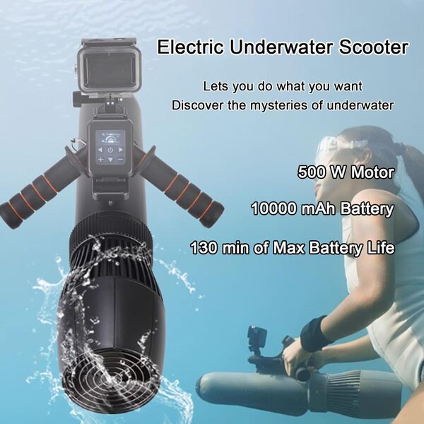 Scooter sous-Marin pour La Plongée en Apnée, Scooters De Mer avec Poignée De Plongée, Durée D'utilisation De 40 À 130 Min, Équipement De Natation pour Sports Nautiques pour Adultes
