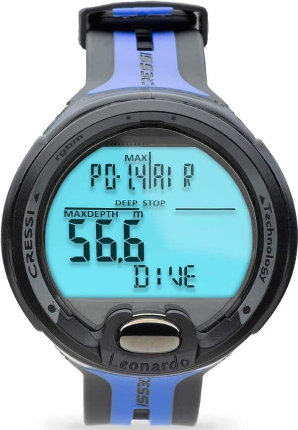 Cressi Leonardo Diving Computer - Ordinateur de Plongée Air/Nitrox,Mode de mesure de la profondeur, Taille Unique, Adulte unisexe