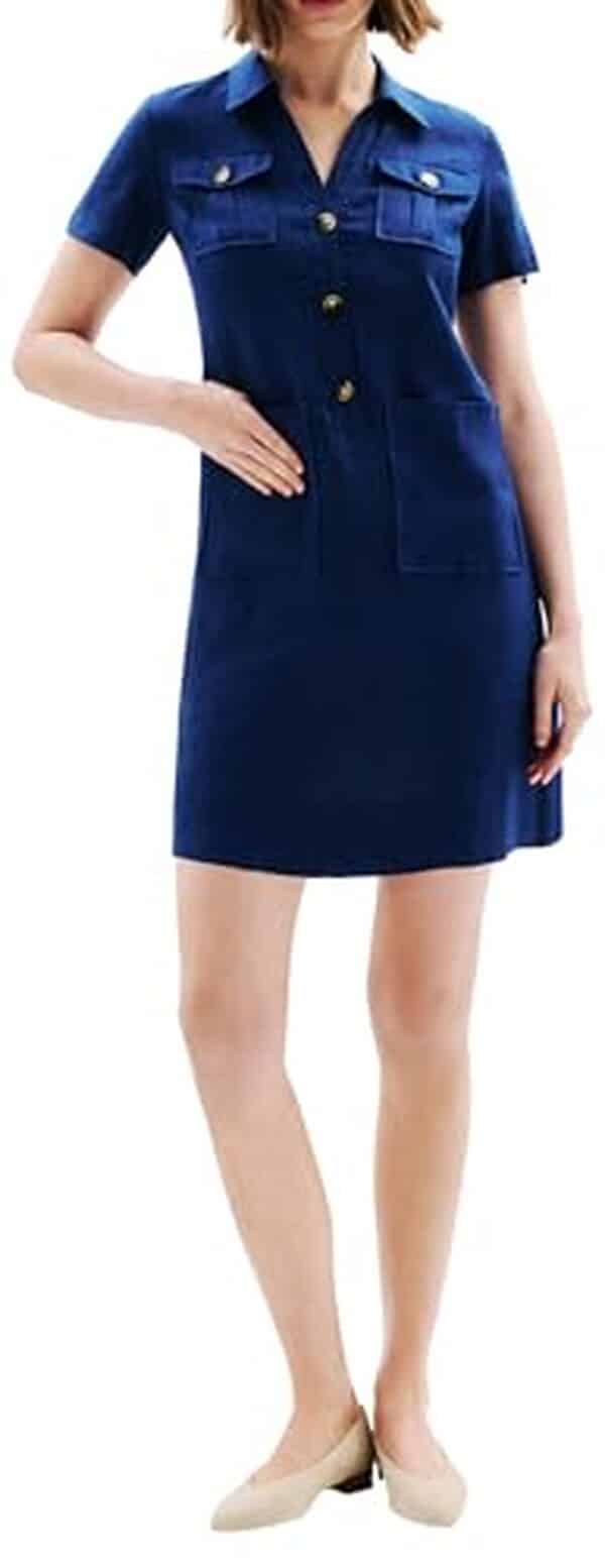 Découvrez notre avis sur la robe Caroll Rk000-laureb bleue, une option stylée et confortable pour un look chic en taille 42 EU.