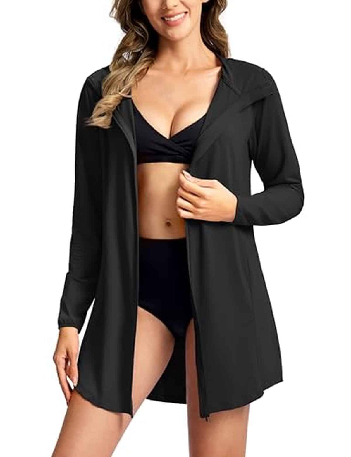 Avis Sur La Cache-Maillot Santiny Upf50+ : protection Solaire Élégante En Noir