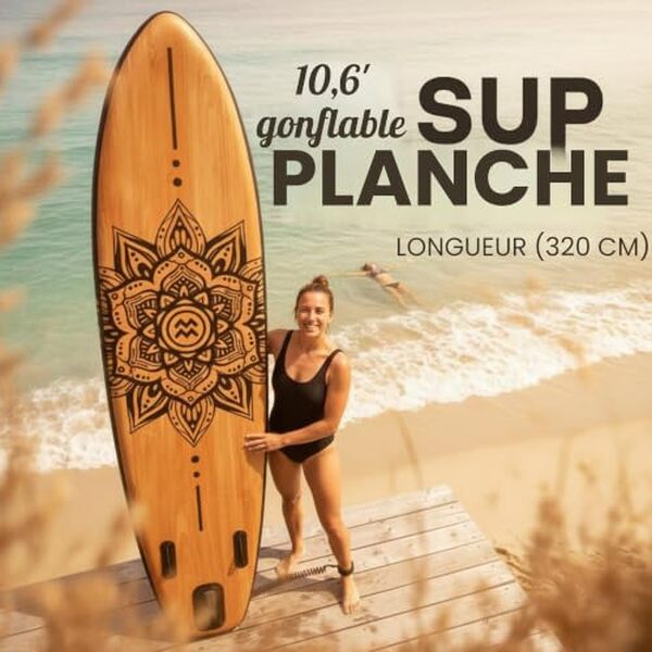 Découvrez notre test du paddle gonflable MATCHU 320 cm avec design bois mandala. Performance, stabilité et esthétique : tous les détails pour bien choisir votre planche SUP. 