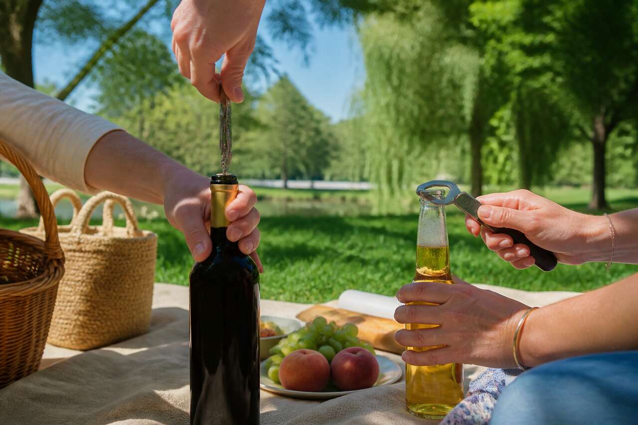 Pourquoi emporter un tire-bouchon et un décapsuleur en pique-nique ?