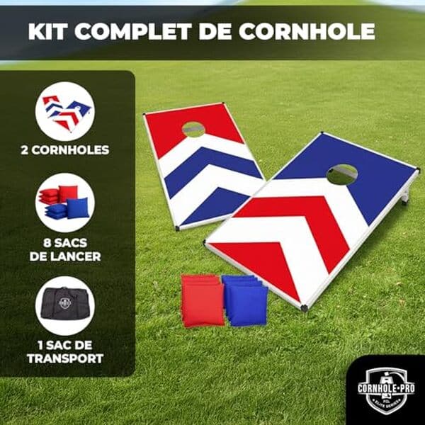Découvrez notre test complet du cornhole officiel Original Corner en aluminium 90x60 cm. Guide d'achat, avis clients et caractéristiques pour choisir le meilleur jeu de cornhole extérieur. 