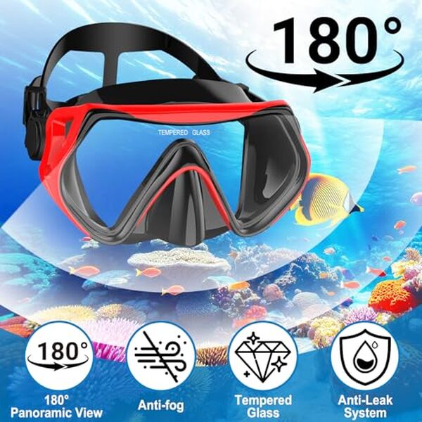 Découvrez notre test complet du masque de plongée sous-marine adulte rouge avec vision panoramique. Anti-fuite, confortable et performant pour vos explorations sous-marines. 