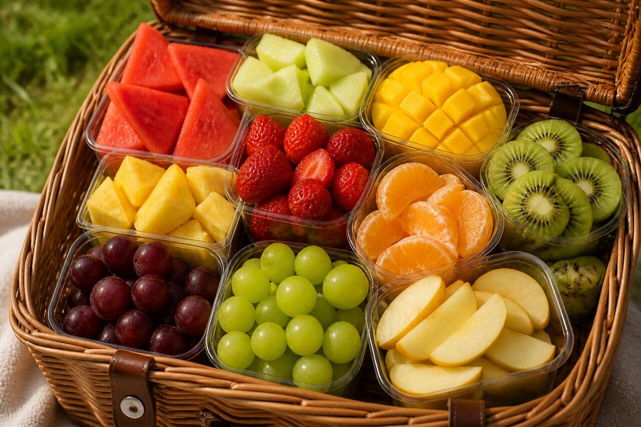 Couper joliment les fruits sans les ab&icirc;mer: gestes et formats qui tiennent bien