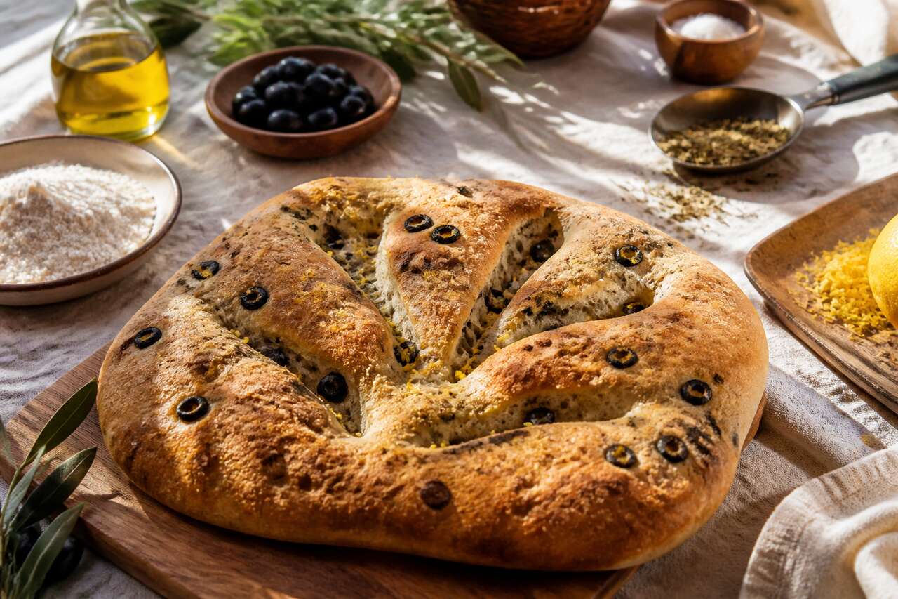 Fougasse aux olives et zestes de citron : une note ensoleillée pour vos pique-niques et apéritifs
