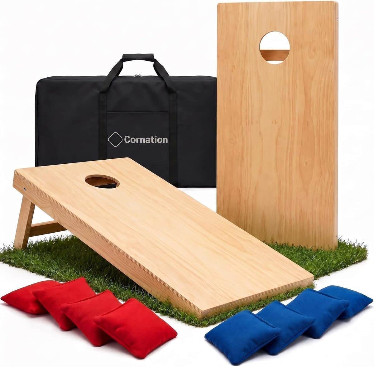 Test Cornation Cornhole 120x60 cm : jeu de lancer extérieur complet