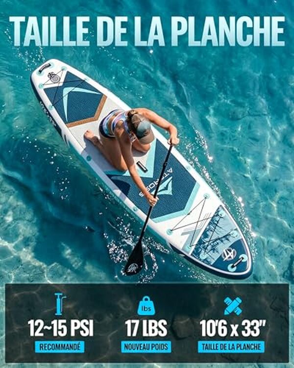 Découvrez notre test détaillé du stand up paddle gonflable ATPROSS 2 places avec siège kayak : caractéristiques, performances et verdict final pour bien choisir votre SUP. 