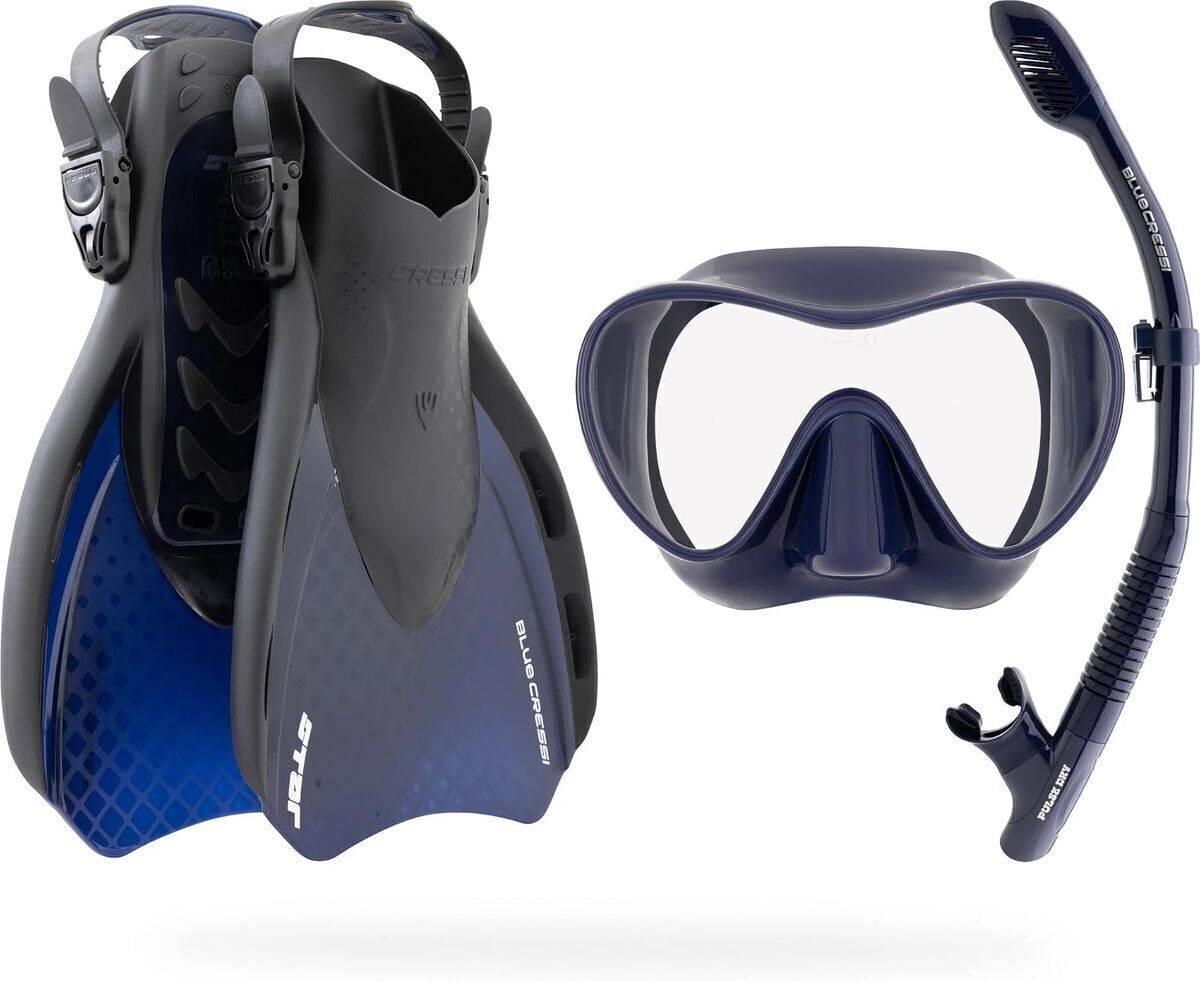 Test : cressi Voyager set snorkeling bleu marine S/M