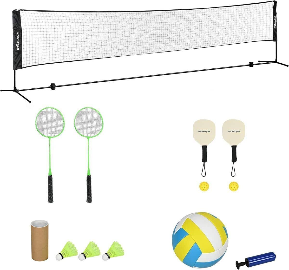 Test de l'ensemble 3 en 1 SPORTNOW : badminton, pickleball et volleyball