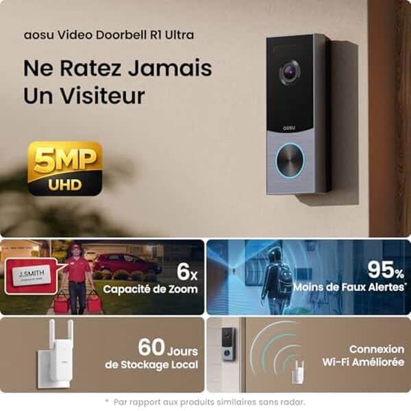Découvrez notre test détaillé de la sonnette aosu : caméra HD 5MP, détection radar avancée et installation facile pour sécuriser votre maison. 