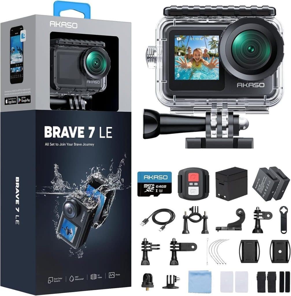 Test de l'action cam AKASO Brave 7 : performance 4k et double écran